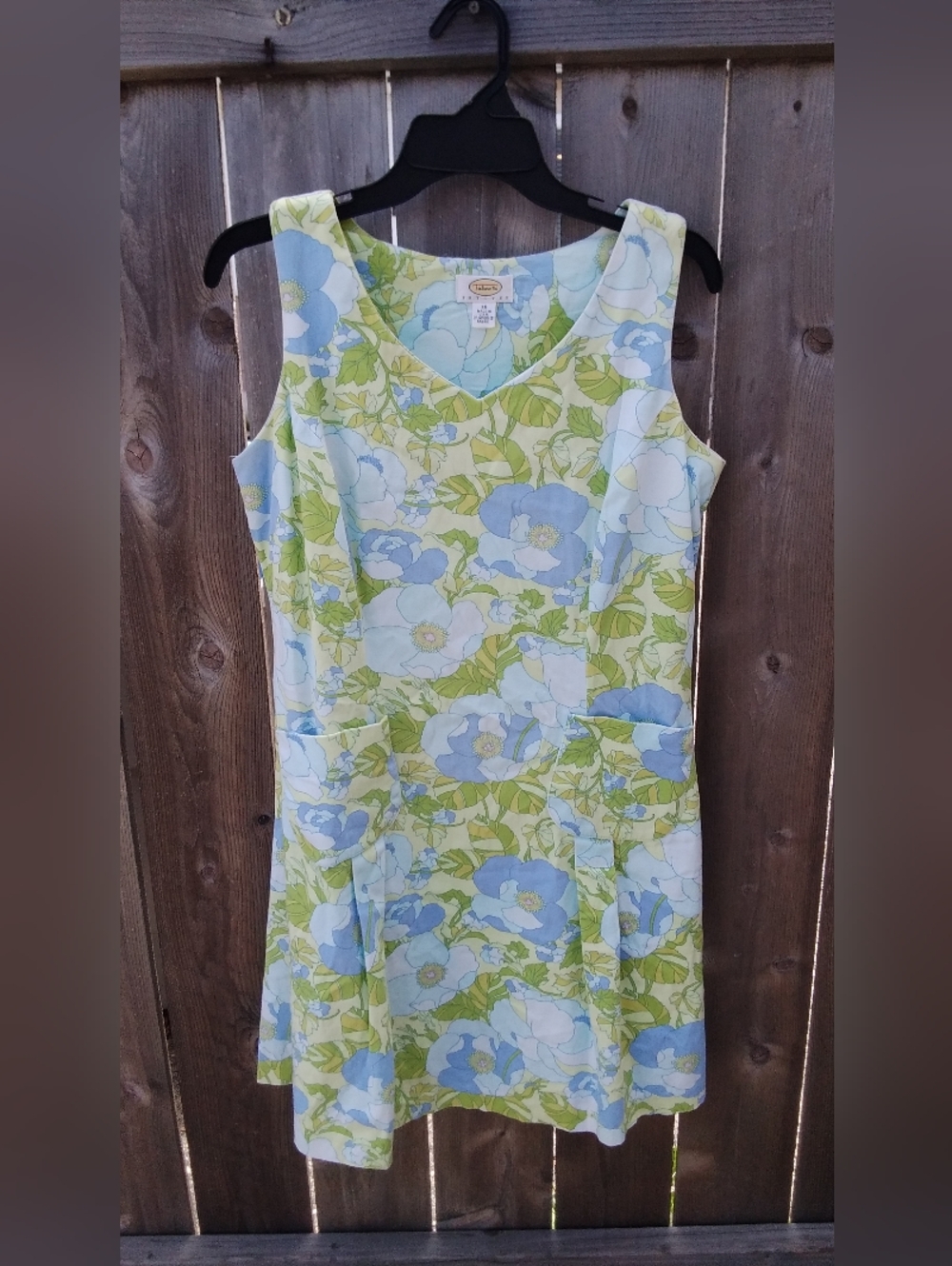 Talbots Mini Dress Mod Floral Tennis Pleats Womens 10 Petite Vintage Preppy